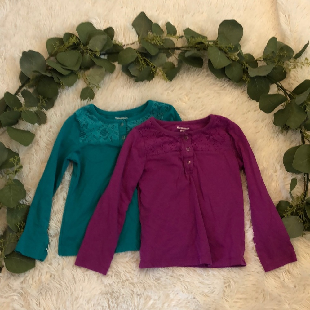 Bundle of 2 Long Sleeve T- Shirts with lace detail